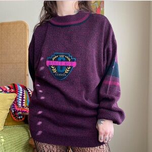Bugle Boy Women's Burgundy Crew Neck Sweater